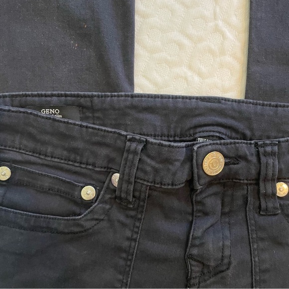 True Religion Black Jeans Girl’s Size 16 Geno Relaxed Slim Fair Condition Stains - Picture 4 of 16